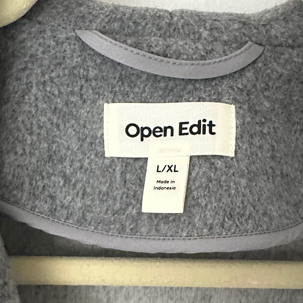 Open Edit Gray Wrap Robe Coat - Picture 2 of 7